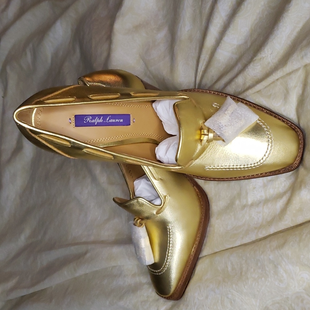 Purple Label Metallic heels